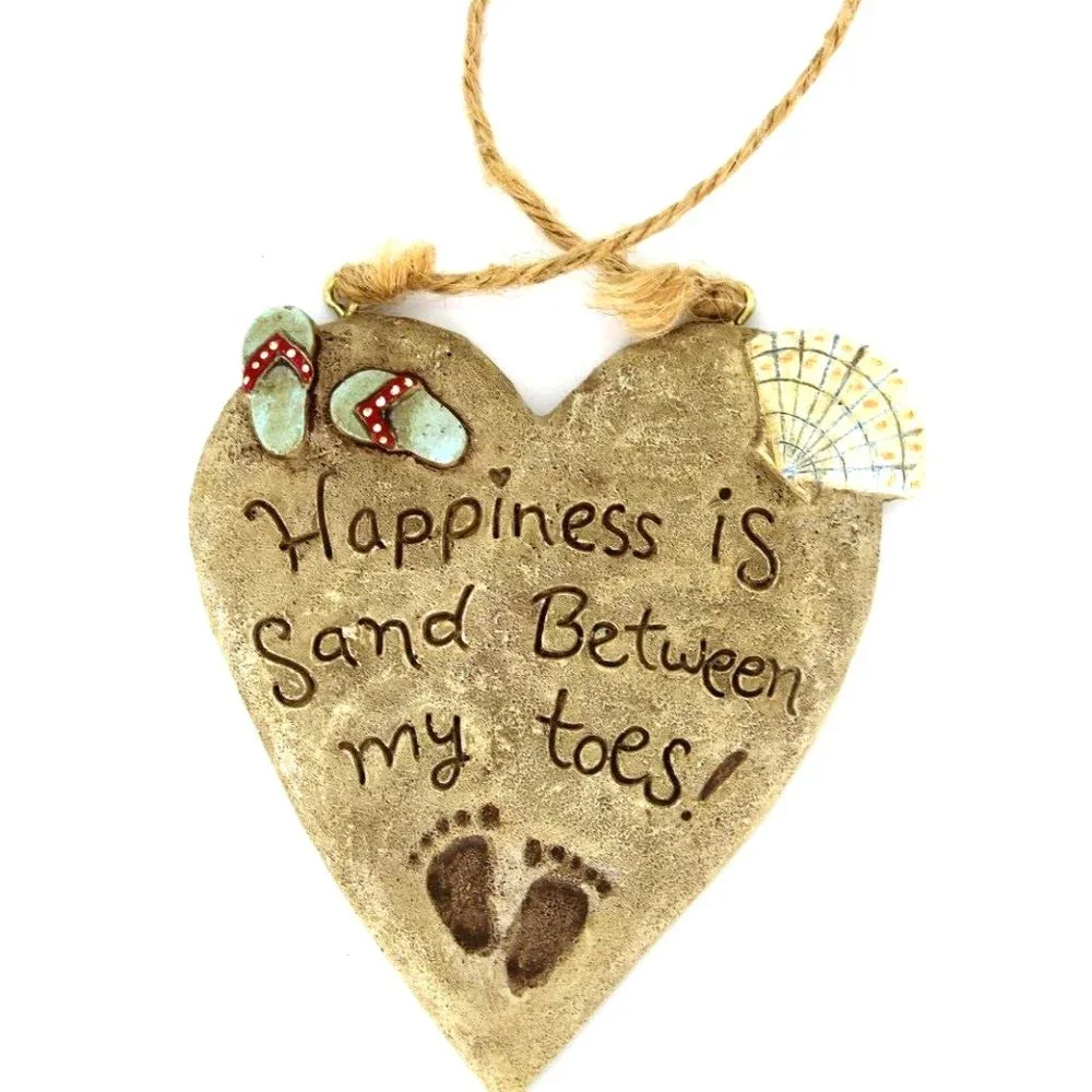Happiness Is Sand Between My Toes Heart Shaped Christmas Ornament Kurt S Adler